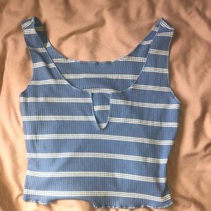 striped blue crop top